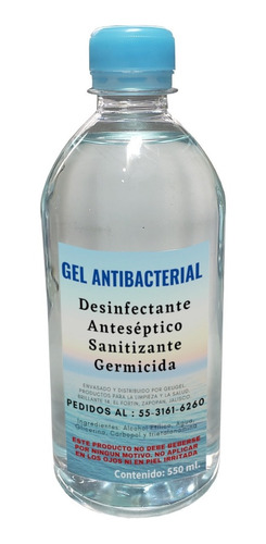 Gel Antibacterial 1/2 Litro 70% Alcohol