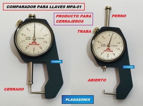 Imagen 2 de 10 de Calibre Comparador Llaves Para Cerrajeros Mpa-01 Premium