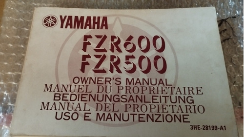 Manual Usuario Moto Yamaha Fzr 600 - 1991/92