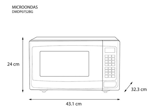 Imagen 2 de 2 de Daewoo Horno Microondas 0.7 Pies Silver Dmdp07s2bg