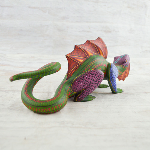 Iguana Alebrijes De Madera De Oaxaca A2911 | Magia Mexica