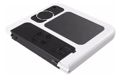 Mesa Para Notebook Suporte Com 2 Coolers E Sensor Touch Cor Branco E Preto