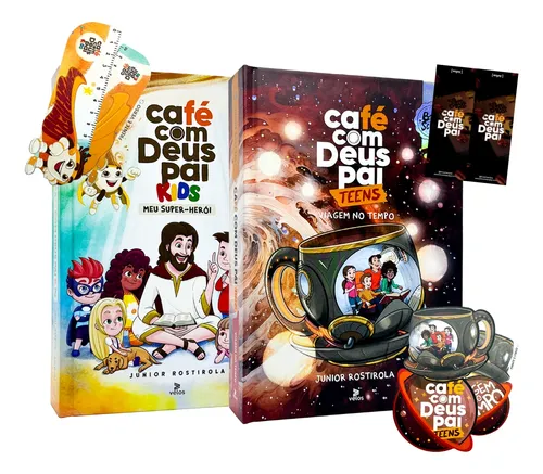 comprar Café Com Deus Pai Kids 2025 + Café Com Deus Pai Teens 2025 + 4 Marca Páginas