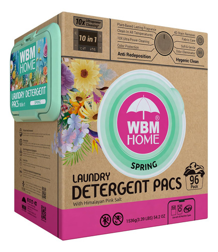 Cápsulas De Detergente Para Roupa Wbm Home Spring Fragrance