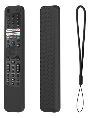 USTIYA Funda Para Sony Tv 4k Rmf Tx600 C/p/u/e Case Control Remoto Carcasa Silicona Color Negro Cover