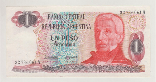 Billete Argentina 1 Peso San Martin 1980´s (c85)