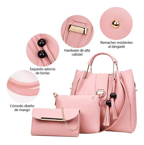 Set 3 Bolsas Mujer Cartera Moda