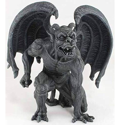 Etiqueta Privada Diablo Alado Malvado Gárgola Estatua Escult