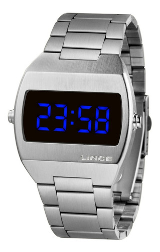 Relogio Lince Masculino Digital Led Mdm4621l Dxsx Prata Azul