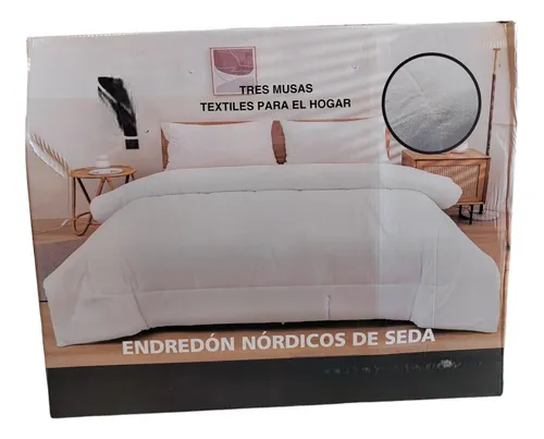Plumón Edredón Nórdico 100% Algodón Plaza 1/2 Blanco