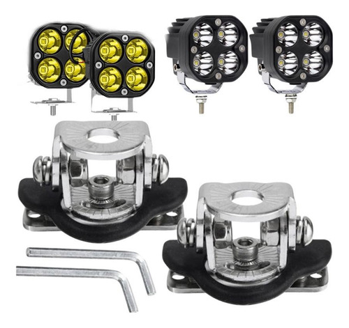  X2 Foco Neblinero Led 3 Pulgadas Faenero 40watt +soportes