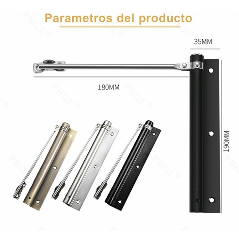 Imagen 4 de 8 de Cierrapuertas Automático Con Resorte De Acero Inoxidable