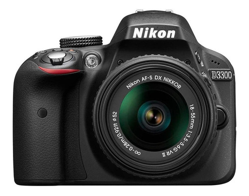  Nikon Kit D3300 + lente 18-55mm VR II DSLR cor  preto
