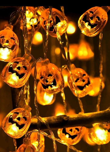 Luces Led 1.5mts Calabaza Adorno Halloween 