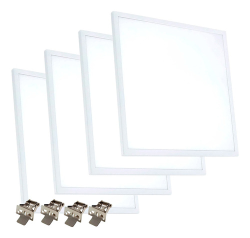 Lampara Panel Luz Led 60w Cuadrado 60x60+ Clips Sujeccion X4 Estructura Blanca Fría