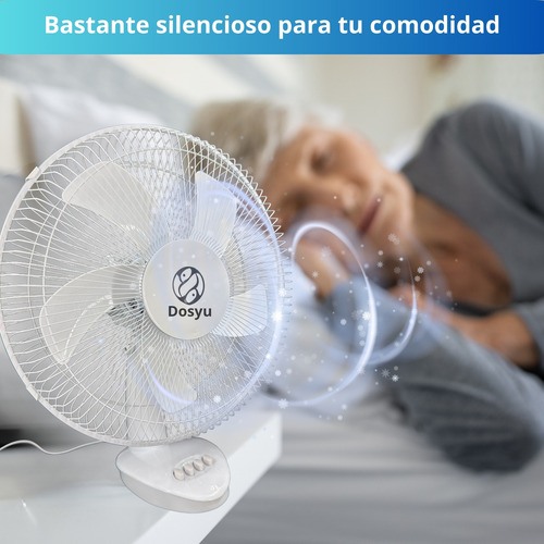 2 Pack Ventilador Escritorio Abanico De Mesa Oscilatorio 42 Cm 50 Hz / 60 Hz Blanco Blanco Plástico 5