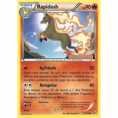 Rapidash - Pokémon Fogo Incomum - 15/106 - Pokemon Card Game