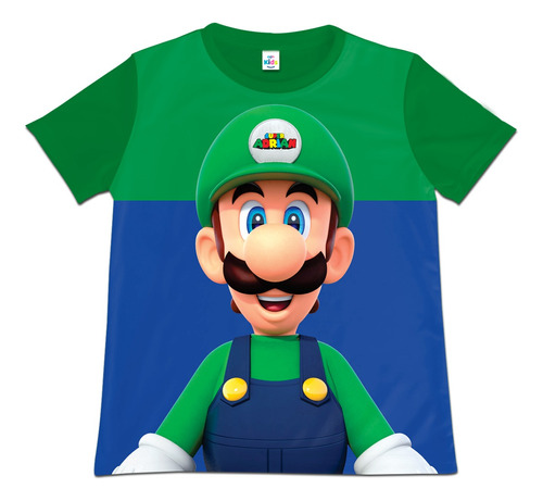 Franela Camisa Niño Luigi Super Mario Bros En Poliester