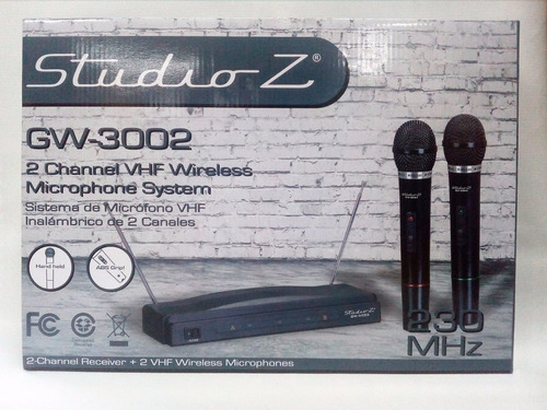 Microfono Inalambrico Vhf Dos Canales Studio Z Gw-3002