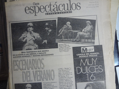 Clarin Espectaculos 1993 Antonio Gasalla Carola Del Bianco