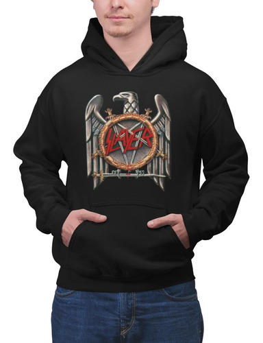 Poleron Unisex Slayer Musica Metal Logo Clasico Estampado Algodon