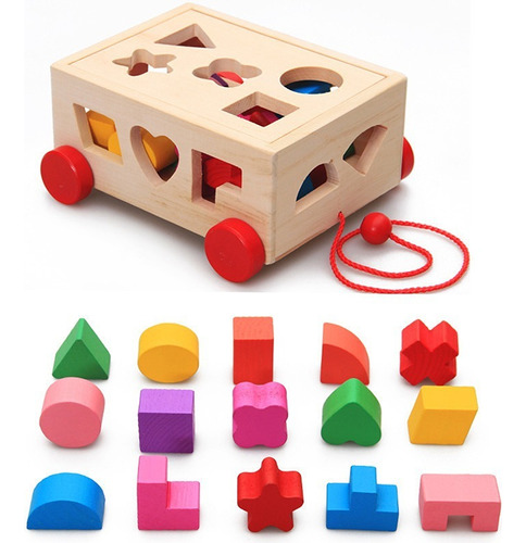 Juguete Didáctico Cubo Madera Educativos Bloques Montessori