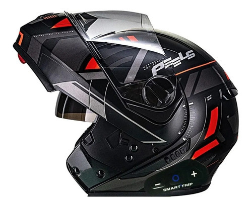 Capacete Moto Peels Urban Dynamic Comunicador Bluetooth Cor Preto Fosco/Vermelho Tamanho do capacete 58