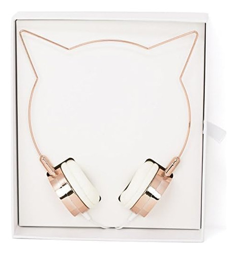 Accesorios Lux Auriculares Con Oreja Gato Oro Rosa Con Y