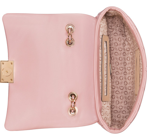 Bolsa Guess Factory Vg959620-poe Acabado de los herrajes Níquel Color Rosa claro Correa de hombro Rosa claro Diseño de la tela Lisa