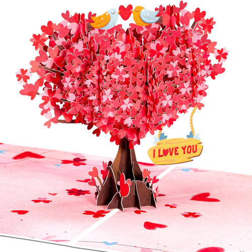 Tarjeta Pop Up Frndly 3d Love Tree, 100% Reciclada Y Ec...
