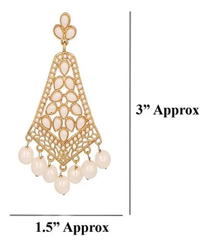 Pendientes Largos De Joyería De Estilo Candelabro Con Perlas