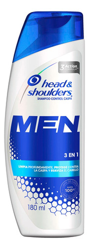 Shampoo Head & Shoulders Men 3 En 1 Control Caspa 180 Ml