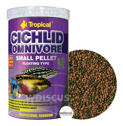 Tropical Cichlid Omnivore Small Pellet 360g P/ Ciclídeos 