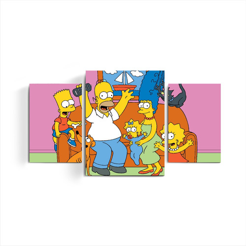 Cuadro Triptico Los Simpson Homero Bart Lisa Marge Tv Serie