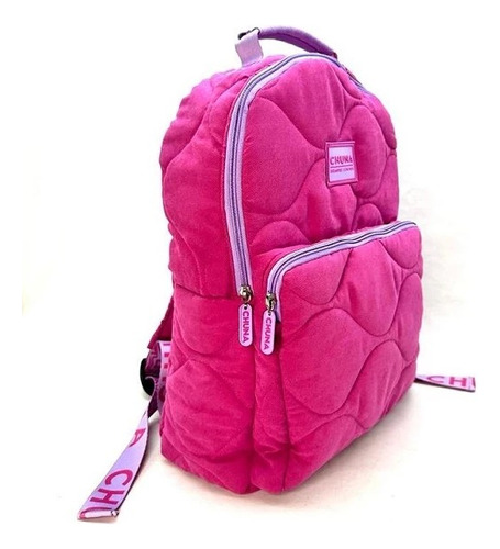 Mochila Chuna Venecia Matelasse Ondas Fucsia