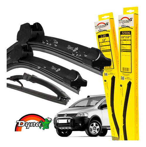 Kit Limpador Parabrisa Original Vw Crossfox 2004 A 2009 Dyna