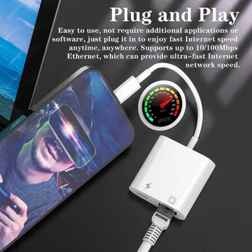 Adaptador Ethernet Lightning Rj45 Compativel iPhone Rede