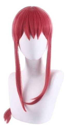 Peluca Cosplay Makima Hombre Motosierra 75 Cm Long Red Pel