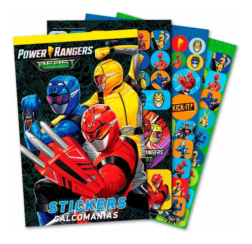 4 Libros Block Stickers Calcomanias Power Rangers Premios