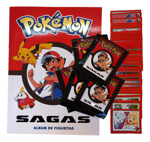 Pokémon Sagas 2023 - Pack Álbum + Sobres + Figuritas