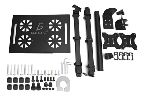 Soporte Doble Portátil Escritorio Pantalla Laptop 32 Pulgada Color Negro Ele-Gate HOLD.85