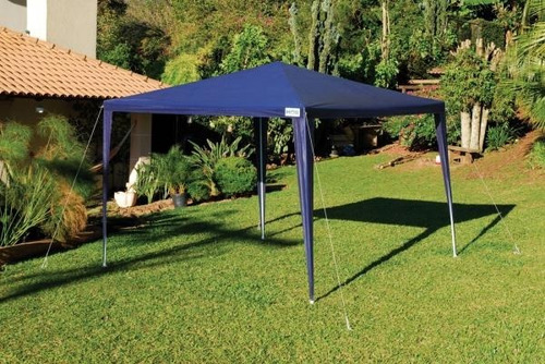 Tenda Praia Gazebo Base 3x3 Azul Mor Camping C/ Sacola