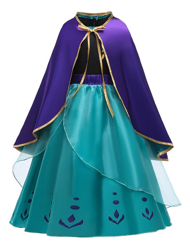 Vestido Frozen De Anna Elsa Para Niñas, Para Cosplay, Reina