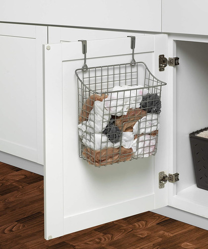 Canasta De Alambre Para Basura Con Soporte De Plástico Para