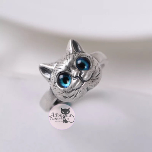 Anillo Gatito Ojitos Azules