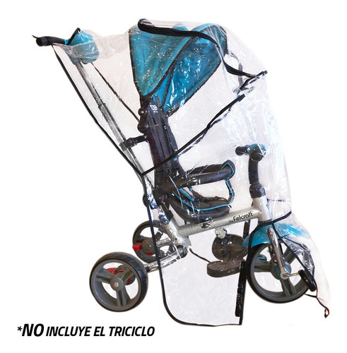 Imagen 4 de 10 de Cobertor Capota Cubre Lluvia Para Triciclo Infantil Felcraft