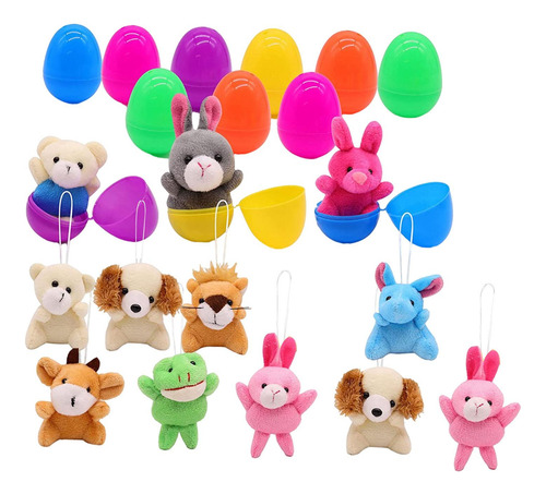 12 Huevos De Pascua Rellenos De Animales En Miniatura