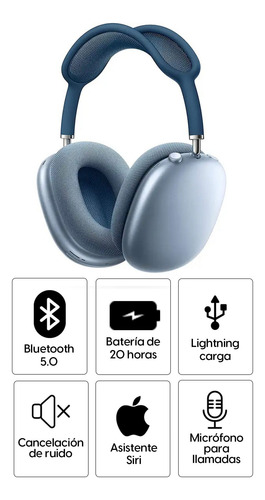 Audífonos Cancelación De Ruido Apple AirPods Max 20h Azul