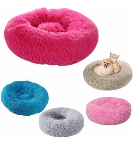 Cama De Felpa Suave Antiestrés Para Perros Y Gatos 70cm