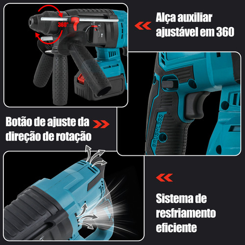Kit Rotomartillo Y Esmeriladora Angular Inalámbrica +30 Kits